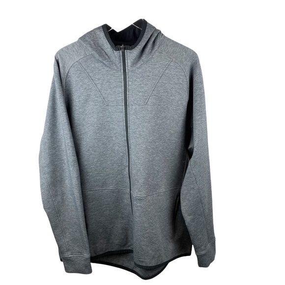 Zella Grey Athletic Zip Up Mock Neck Hoodie Sweatshirt Leisurewear Yoga XL - Picture 2 of 9